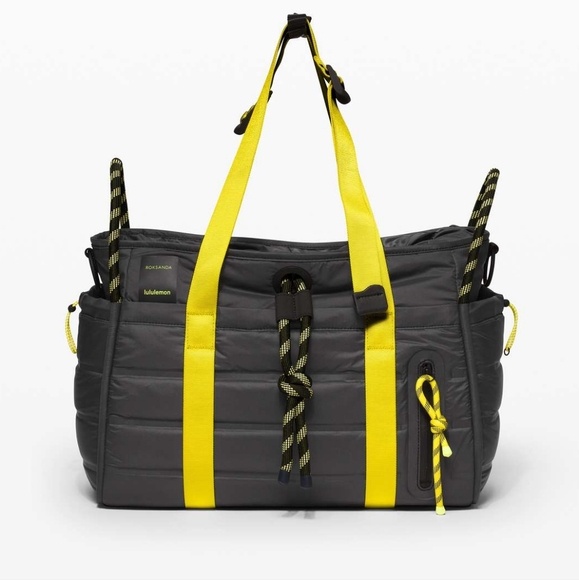 Lululemon Face Forward Duffel Lululemon x Roksanda Collab Gym Bag Black Yellow - Picture 1 of 15
